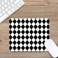White And Black Argyle Pattern Print Mouse Pad