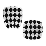 White And Black Argyle Pattern Print Office Chair Cover