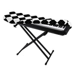 White And Black Argyle Pattern Print Piano Keyboard Cover
