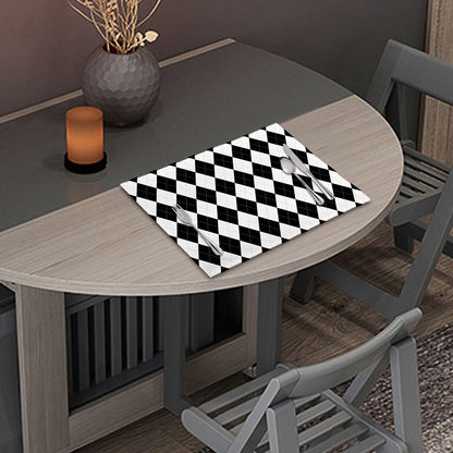 White And Black Argyle Pattern Print Placemat