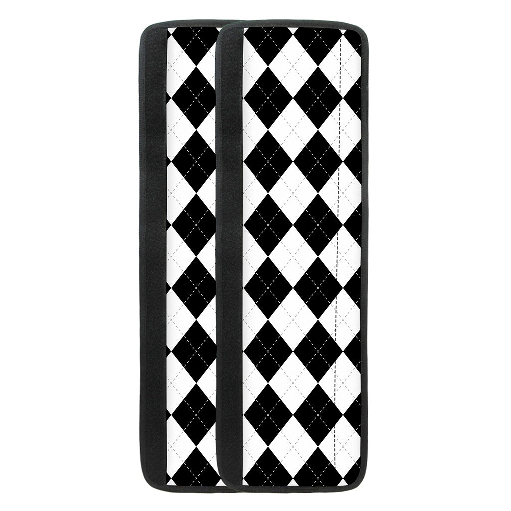 White And Black Argyle Pattern Print Refrigerator Handle Covers