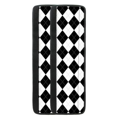 White And Black Argyle Pattern Print Refrigerator Handle Covers