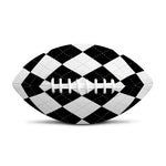 White And Black Argyle Pattern Print Rugby Ball