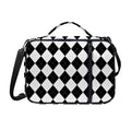 White And Black Argyle Pattern Print Shoulder Strap Bible Bag