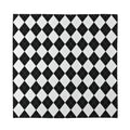 White And Black Argyle Pattern Print Silk Bandana