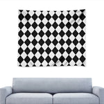 White And Black Argyle Pattern Print Tapestry