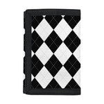 White And Black Argyle Pattern Print Trifold Wallet