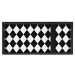 White And Black Argyle Pattern Print Trifold Wallet