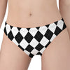 White And Black Argyle Pattern Print Women's Panties