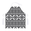 White And Black Aztec Pattern Print Adjustable Apron
