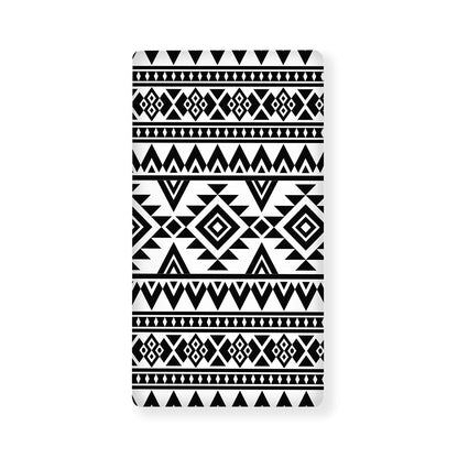 White And Black Aztec Pattern Print Baby Crib Sheet