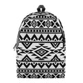 White And Black Aztec Pattern Print School Backpack