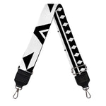 White And Black Aztec Pattern Print Bag Strap