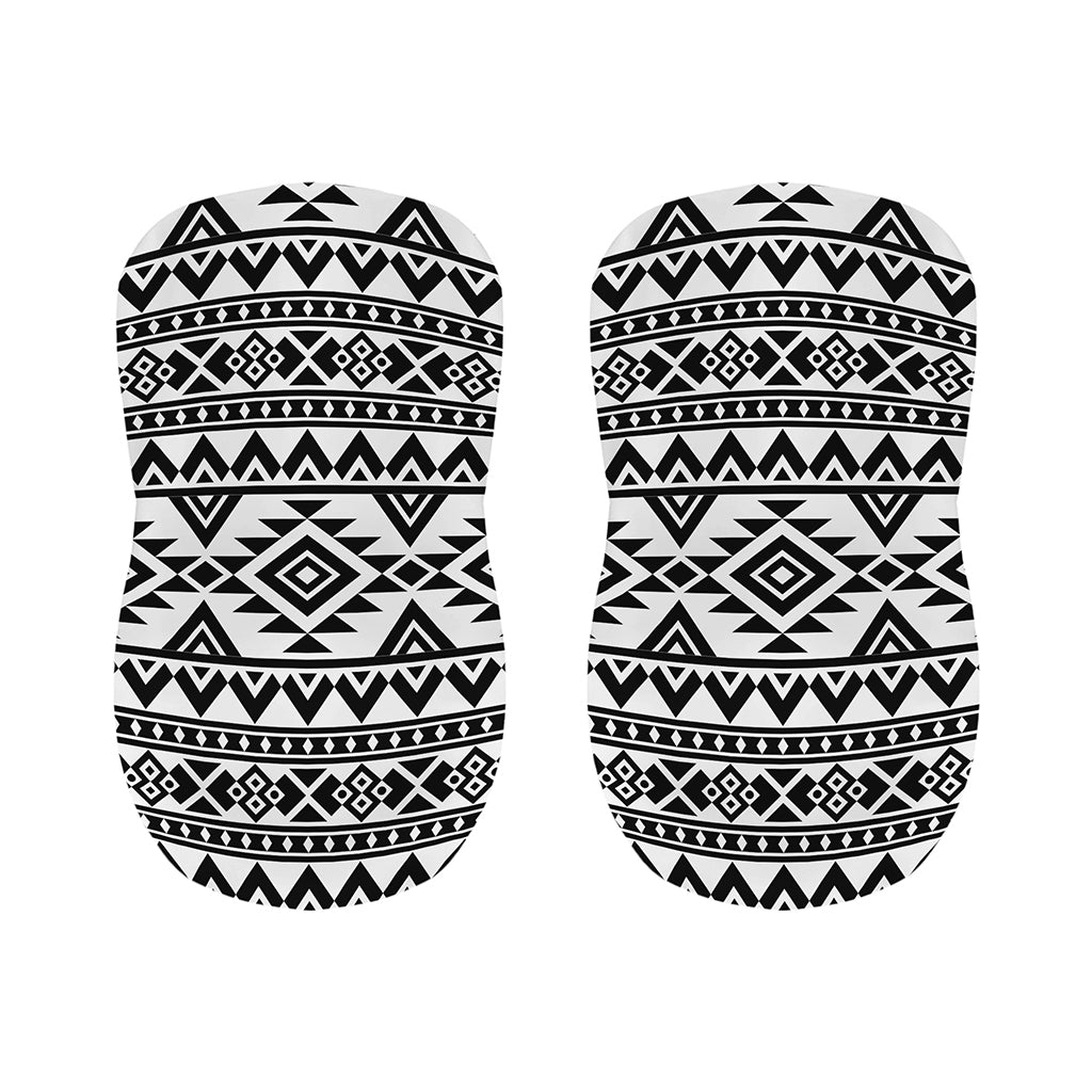 White And Black Aztec Pattern Print Bar Stool Covers