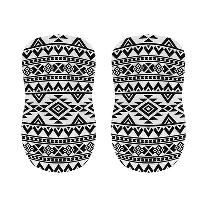 White And Black Aztec Pattern Print Bar Stool Covers