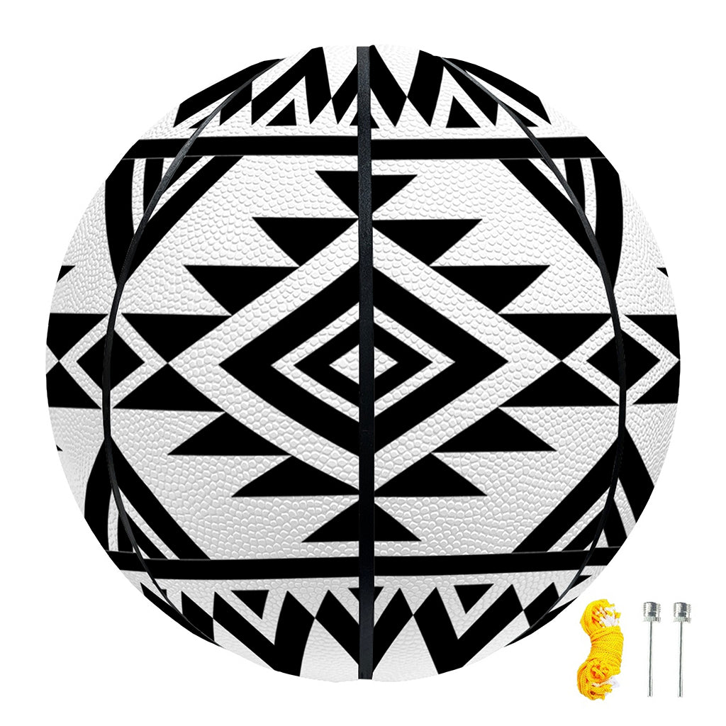White And Black Aztec Pattern Print Basketball