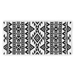 White And Black Aztec Pattern Print Beach Towel