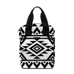 White And Black Aztec Pattern Print Bible Tote Bag