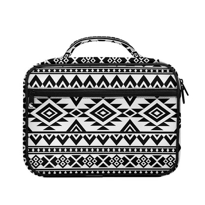 White And Black Aztec Pattern Print Briefcase Bible Bag