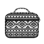 White And Black Aztec Pattern Print Briefcase Bible Bag