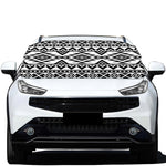 White And Black Aztec Pattern Print Car Windshield Snow Cover