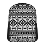 White And Black Aztec Pattern Print Casual Backpack