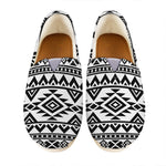 White And Black Aztec Pattern Print Casual Shoes