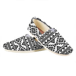 White And Black Aztec Pattern Print Casual Shoes