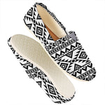 White And Black Aztec Pattern Print Casual Shoes
