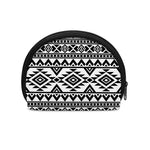 White And Black Aztec Pattern Print Coin Purse