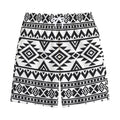 White And Black Aztec Pattern Print Cotton Shorts