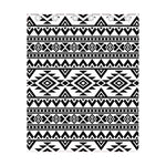 White And Black Aztec Pattern Print Curtain