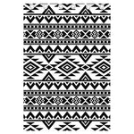 White And Black Aztec Pattern Print Curtain
