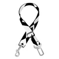 White And Black Aztec Pattern Print Dog Seat Belt