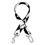 White And Black Aztec Pattern Print Dog Seat Belt