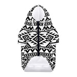 White And Black Aztec Pattern Print Dog Zip Up Hoodie