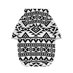 White And Black Aztec Pattern Print Dog Zip Up Hoodie