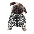White And Black Aztec Pattern Print Dog Zip Up Jacket
