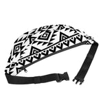 White And Black Aztec Pattern Print Fanny Pack