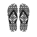 White And Black Aztec Pattern Print Flip Flops