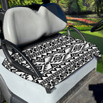 White And Black Aztec Pattern Print Golf Cart Seat Cover