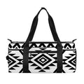 White And Black Aztec Pattern Print Gym Bag