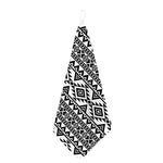 White And Black Aztec Pattern Print Hand Towel