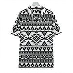 White And Black Aztec Pattern Print Hawaiian Shirt