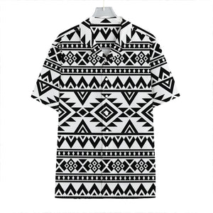 White And Black Aztec Pattern Print Hawaiian Shirt