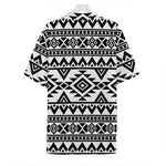 White And Black Aztec Pattern Print Hawaiian Shirt