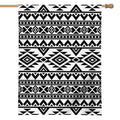 White And Black Aztec Pattern Print House Flag
