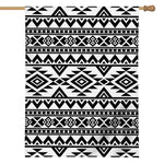 White And Black Aztec Pattern Print House Flag