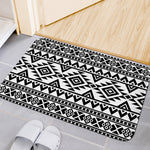 White And Black Aztec Pattern Print Indoor Door Mat
