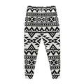 White And Black Aztec Pattern Print Jogger Pants